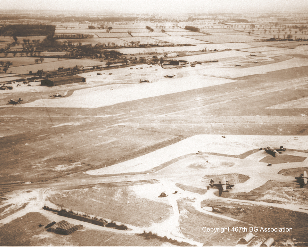 Aerial view of airfield from Northwest