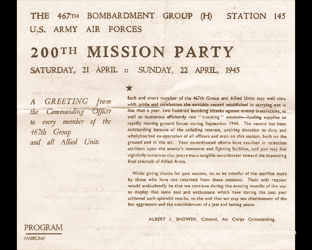 200th Mission Party Program
