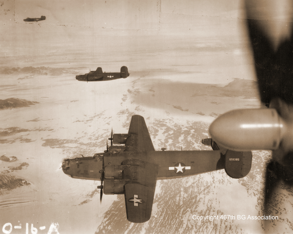 Formation of B-24's during training at Wendover
